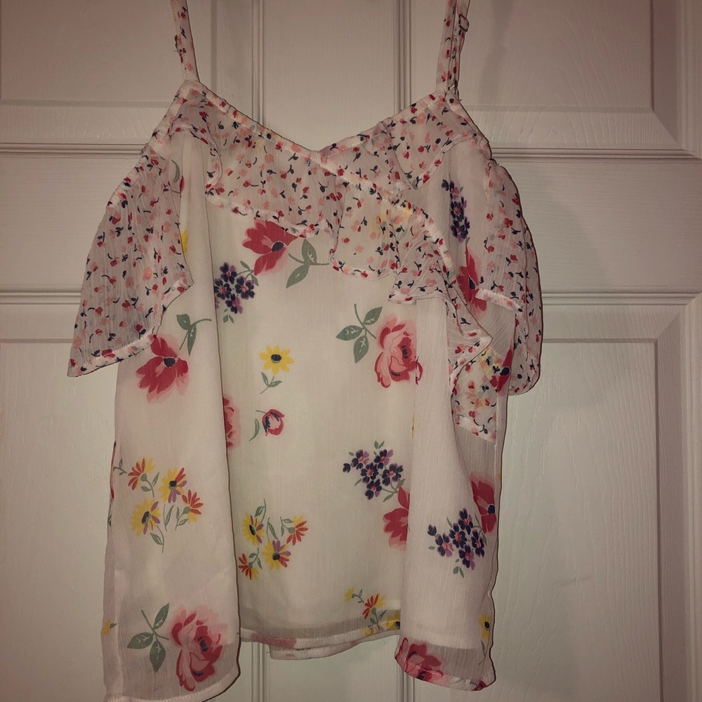 White floral dressy top